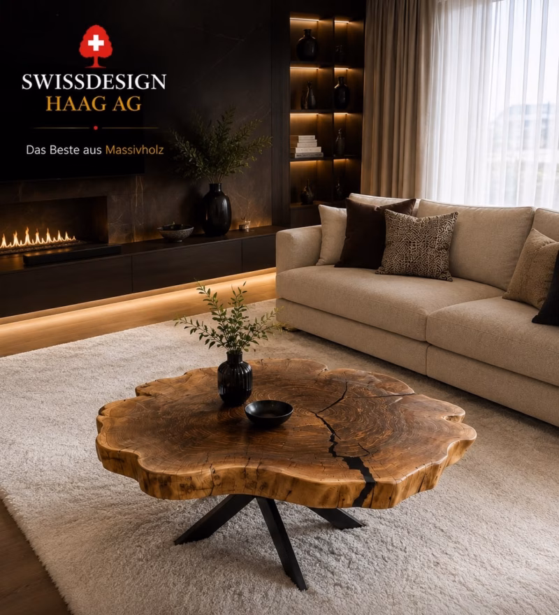 Couchtisch Nuno aus Nussbaum – Baumscheibe