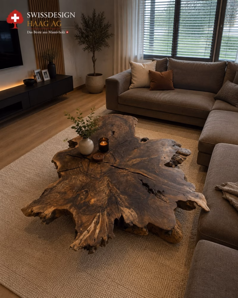 Couchtisch Ronja aus Nussbaum-Wurzelholz